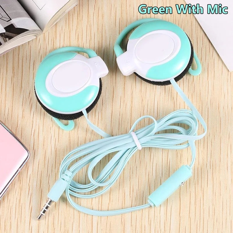 Wired Headphones Stereo 3.5MM Ear Hook Music Game Earphone With Mic For Mobile Phone PC Laptop Mp3 Mp4 Wired Headset