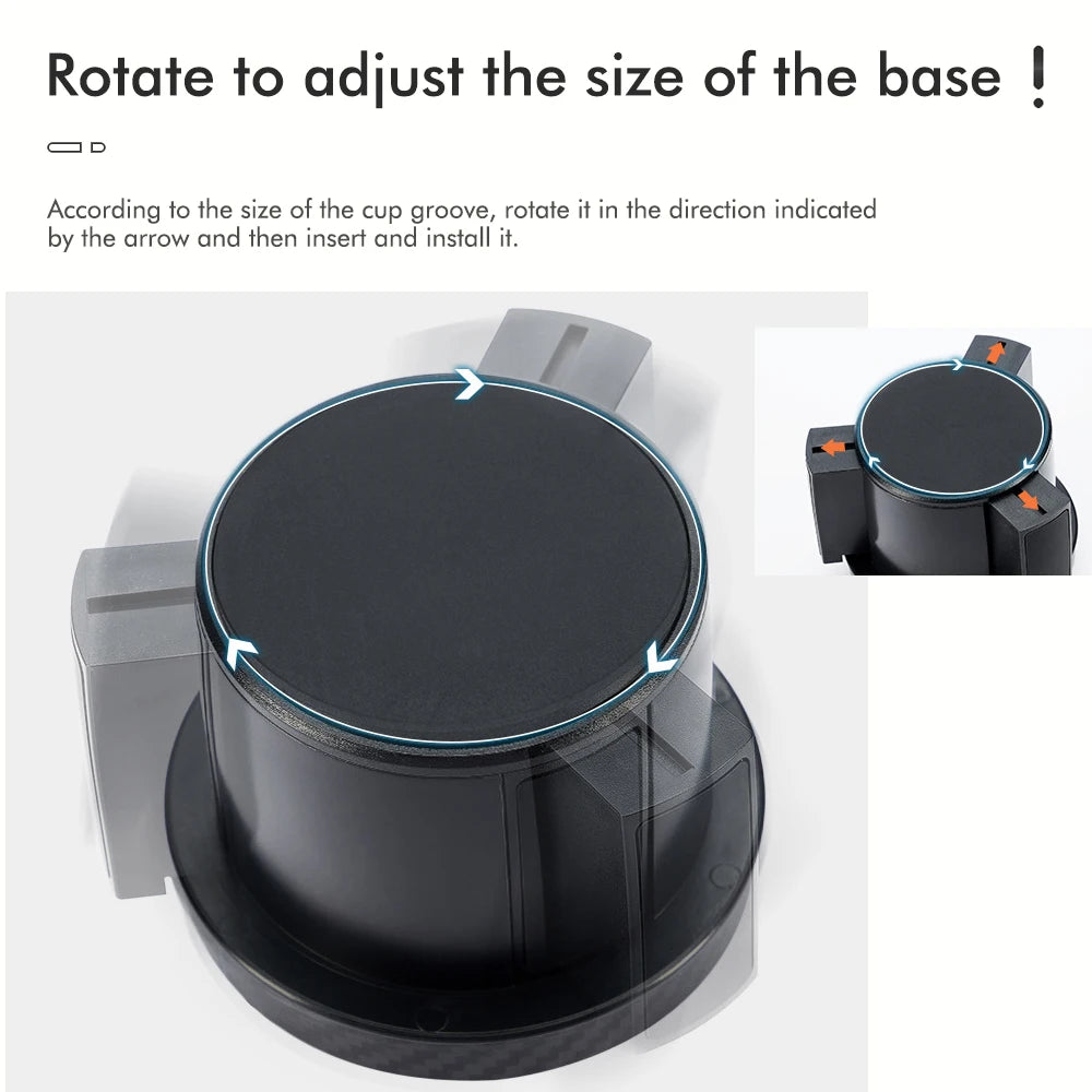 Car Dual Cup Holder Expander - 1-to-2 Design, Carbon Fiber Style, Universal Auto Cup Storage Rack for Drinks & Mugs