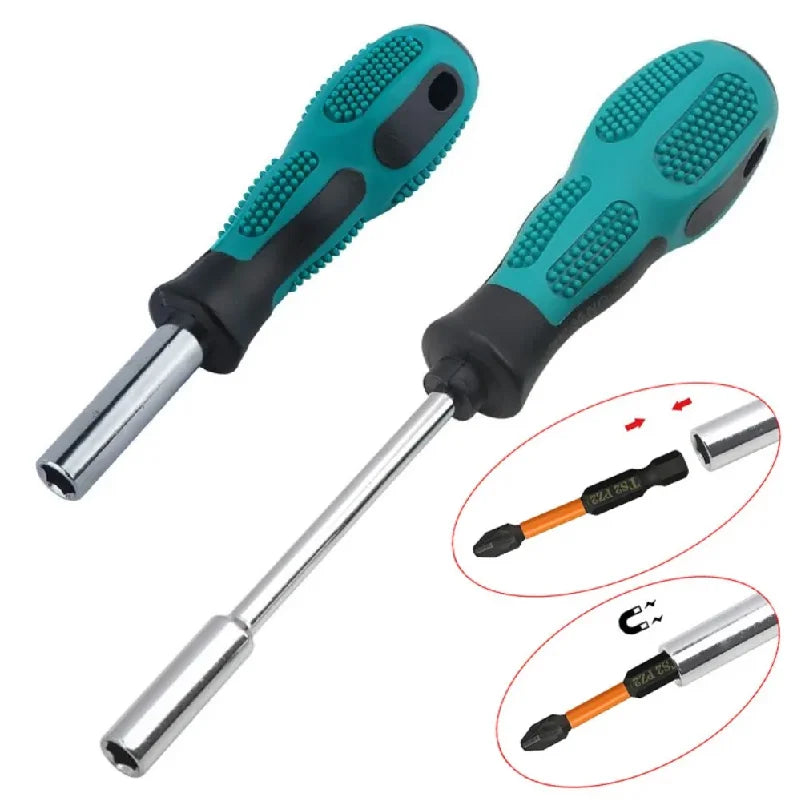 1 piece 1/4-inch drive magnetic screwdriver holder, screwdriver drive handle, 6.35 mm hex drive, 5-inch or 8-inch length