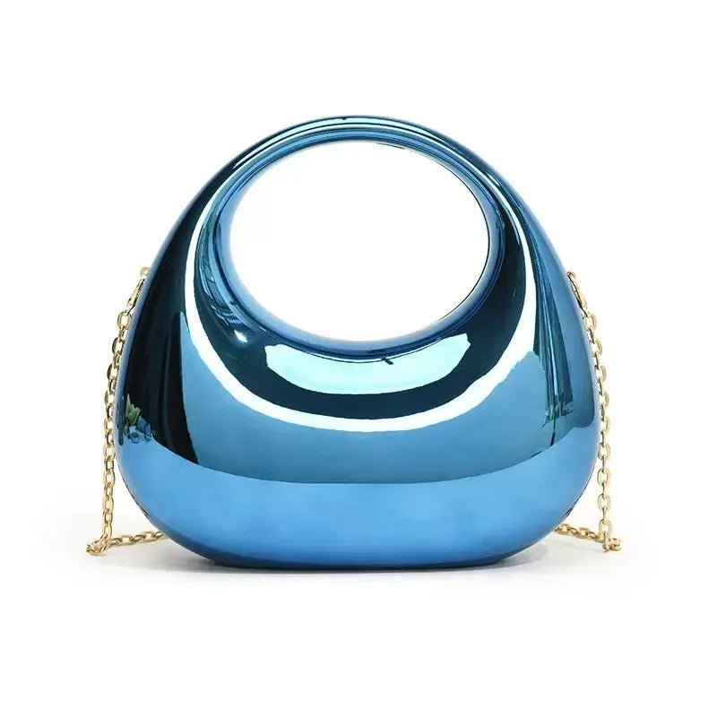 Mini Golden Evening Bag Purses and Handbags Luxury Designer Shoulder Bags Funny Shape Party Wedding Acrylic Shiny Clutch Purse