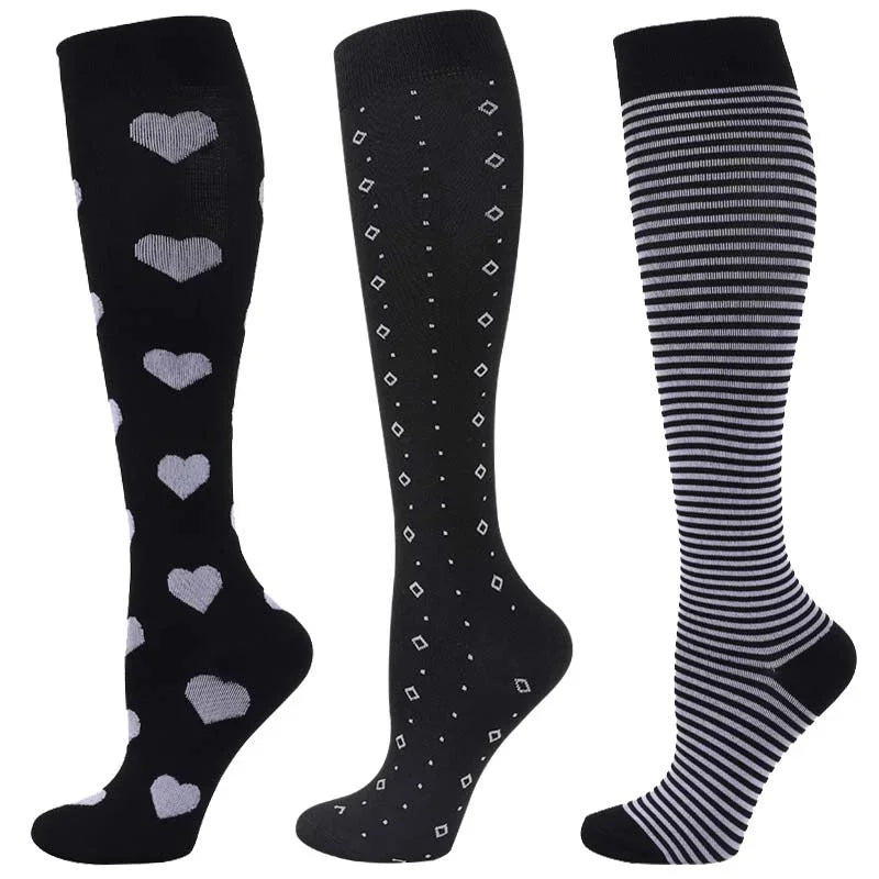 Unisex Compression Socks for Men and Women Medical Diabetes Varicose Veins Sports Socks for Running Cycling Travel Flight Yoga