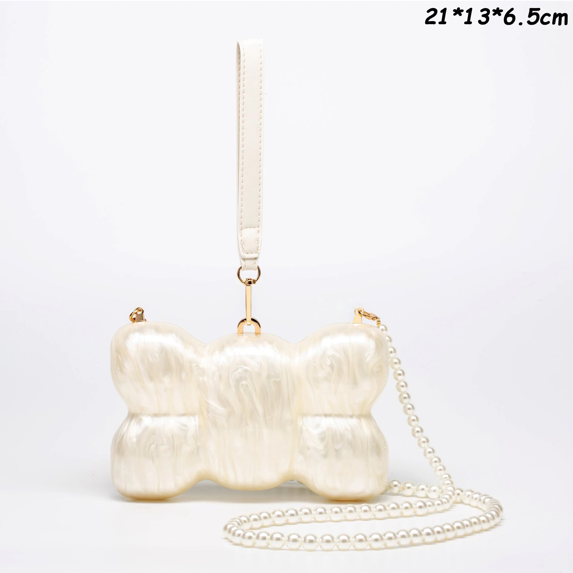 Chic Women Acrylic Cake Bag Cute Pearl Evening Clutch Bag Beading Pearl Purse For Wedding Party Luxury shoulder Handbag Designer