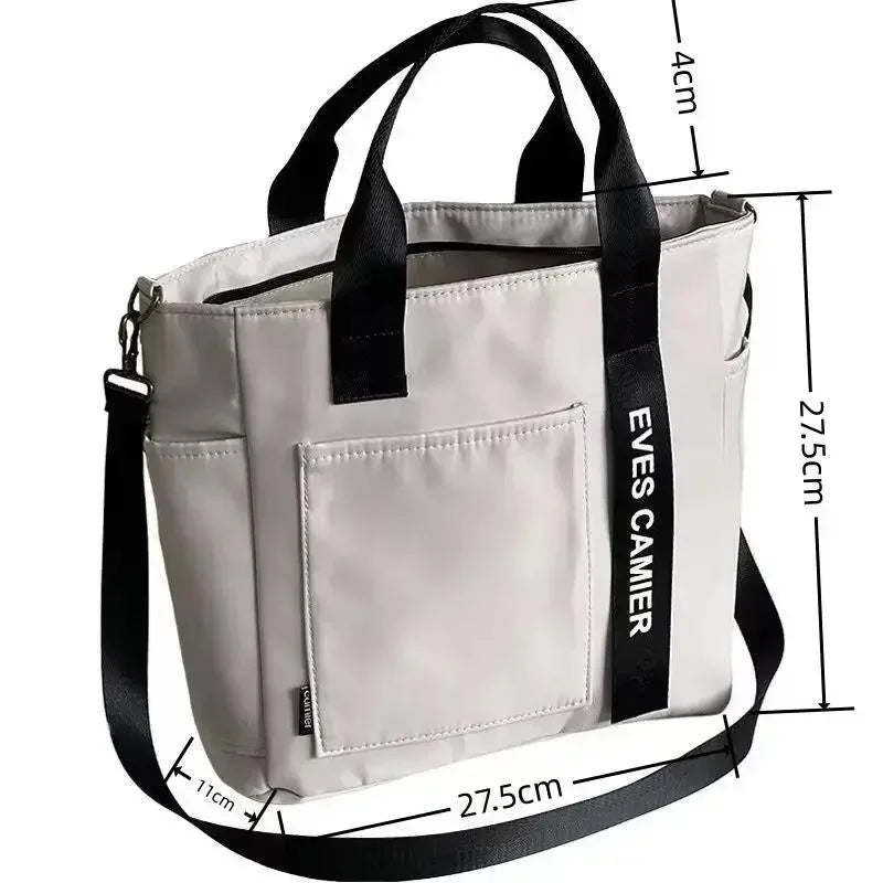 2024 New Casual Tote Large Capacity Shoulder Bag Nylon Waterproof Canvas Handbag Simple Fashion Messenger Bags for Schoolgirl