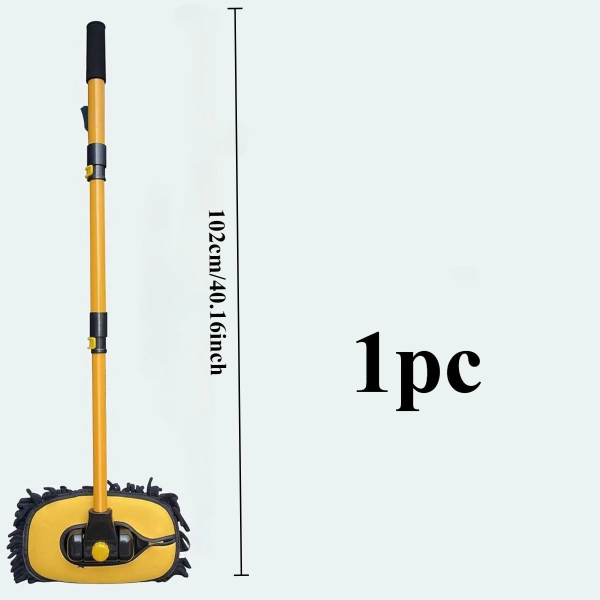 Long-handled car wash brush, microfiber cleaning products with a 15° curved extension rod, yellow, truck cleaning products
