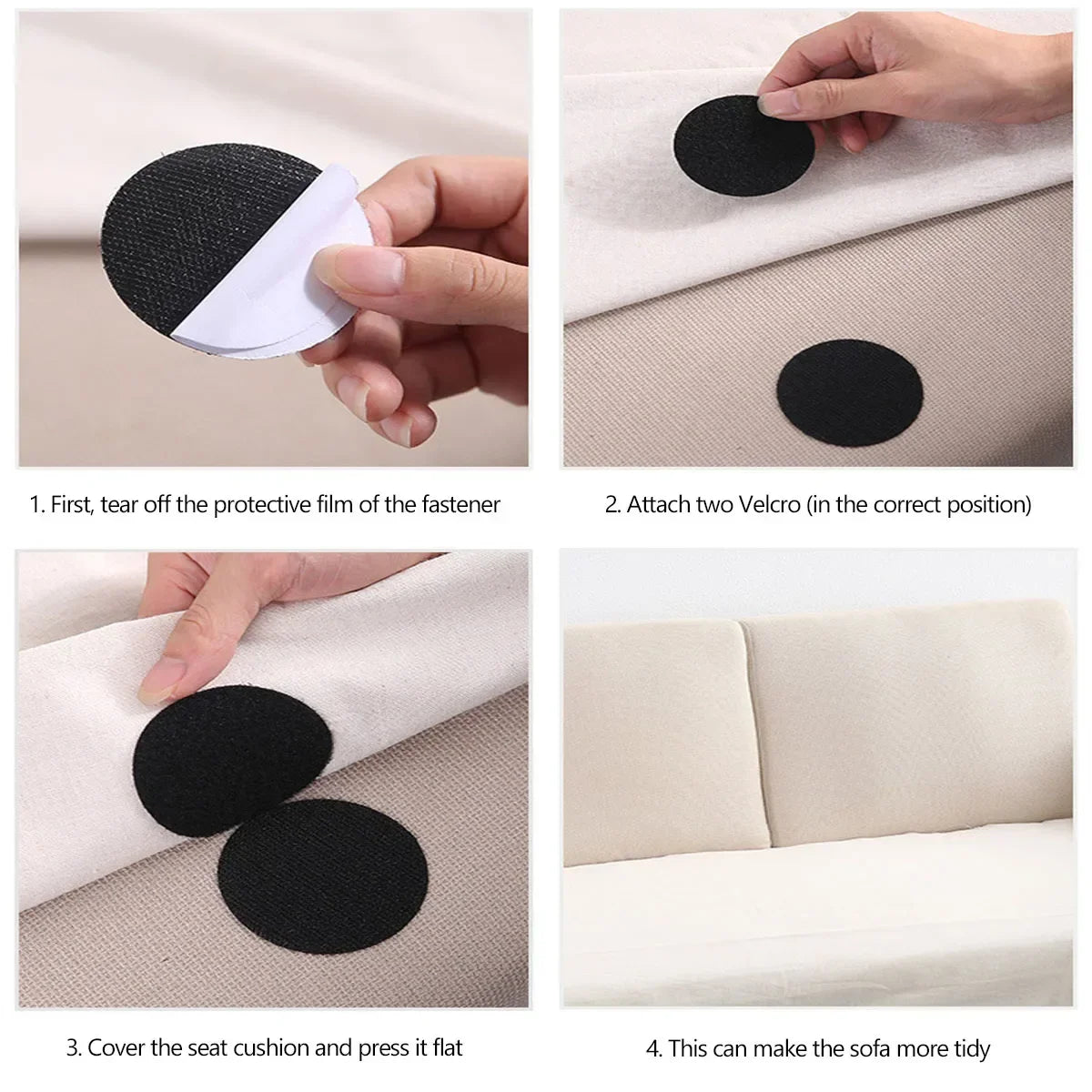 10pcs-Strong Self Adhesive Fastener Hook and Loop Tape Sticky Dots Adhesive Glue Tape for Bed Sofa Mat Carpet Sticker
