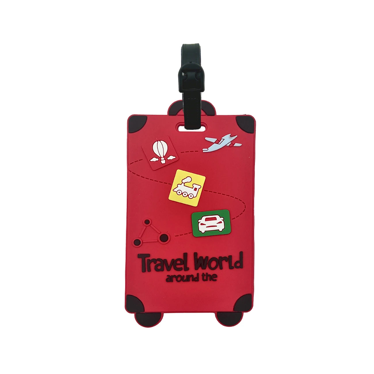 Silicone Travel Luggage Tags – Name & ID Card Holder, Anti-Counterfeiting, Solid Color Airplane Accessories