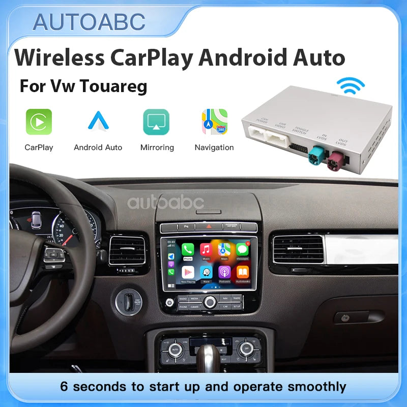 CarPlay wireless Android Auto for VW Touareg, 8 “ display, mirror, car playback, AirPlay limitation, RNS850, 2010-2018