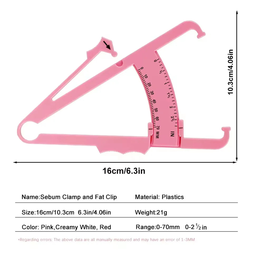Clamp Fat Clip Body Weight Loss Tester Fat Thickness Measuring Ruler Body Fat Weight Loss Measuring Caliper Tape Measuring Tool