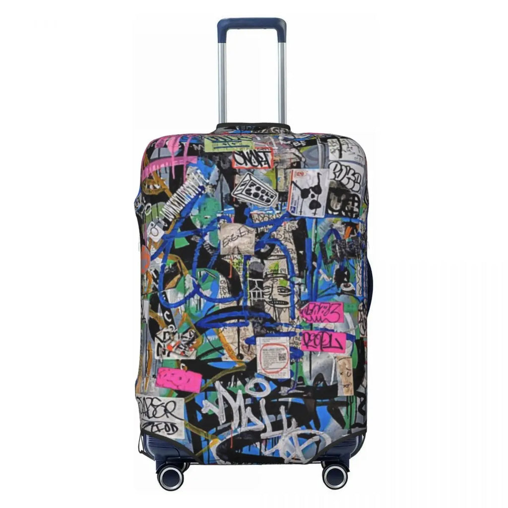 Custom Colorful Abstract Graffiti Camouflage Pop Art Suitcase Cover Dust Proof Travel Luggage Covers for 18-32 inch