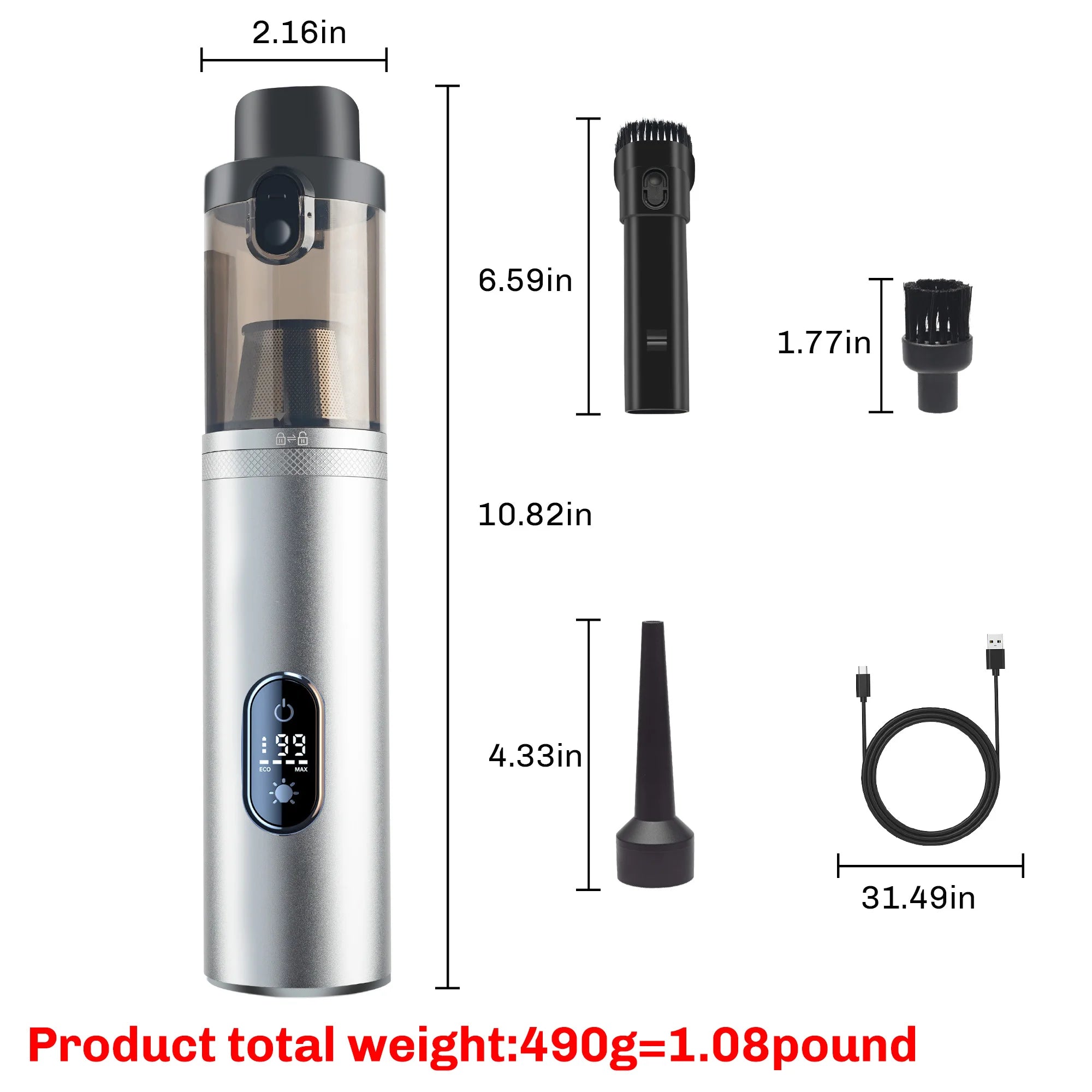 Cordless Handheld Vacuum Cleaner 30000Pa Mini Portable Wireless Cleaner for Home Office & Car Appliance Poweful Cleaning Machine