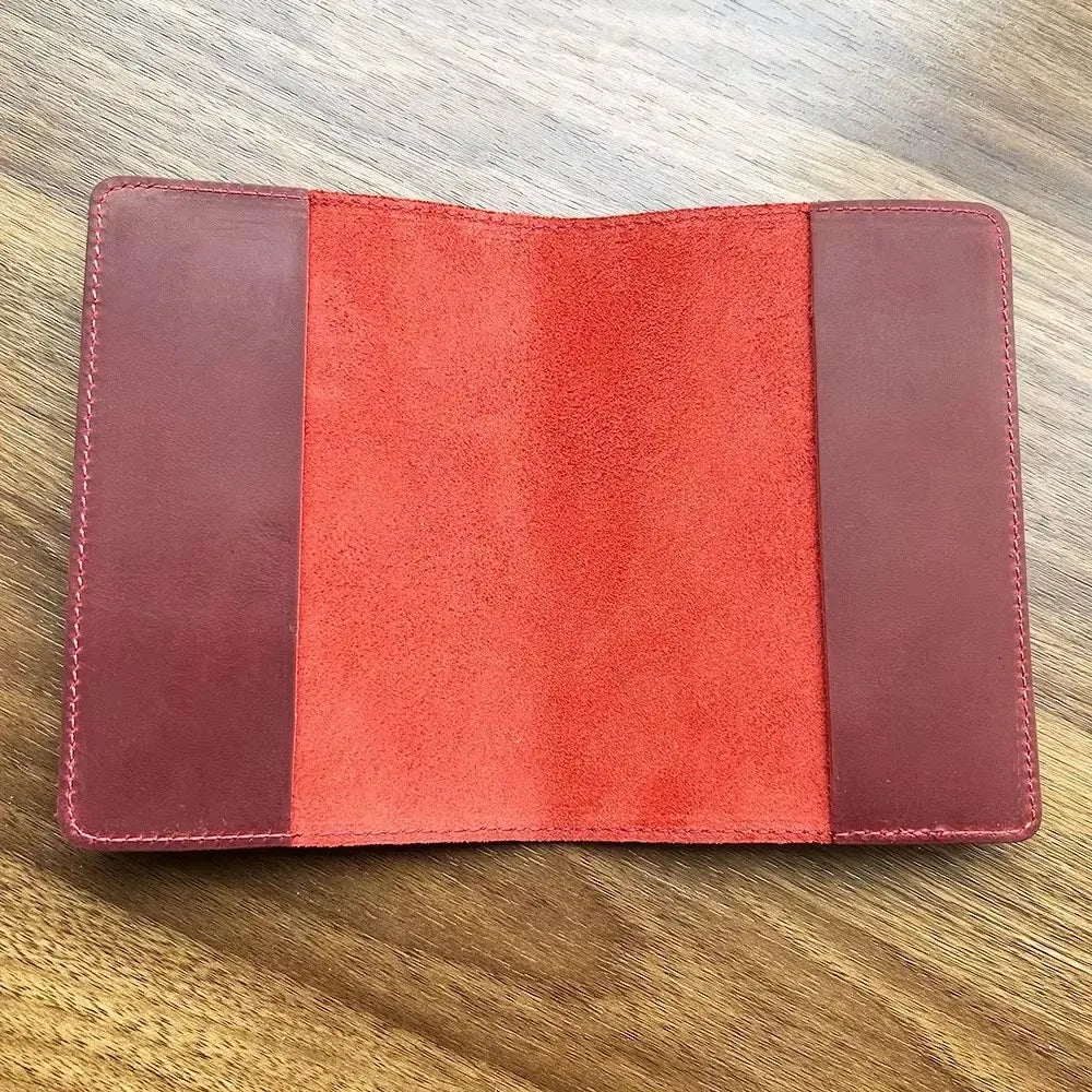 Francais Passport Cover Genuine Leather with Original French Logo | 100% Real Leather Travel Document Holder for Men Women Gift