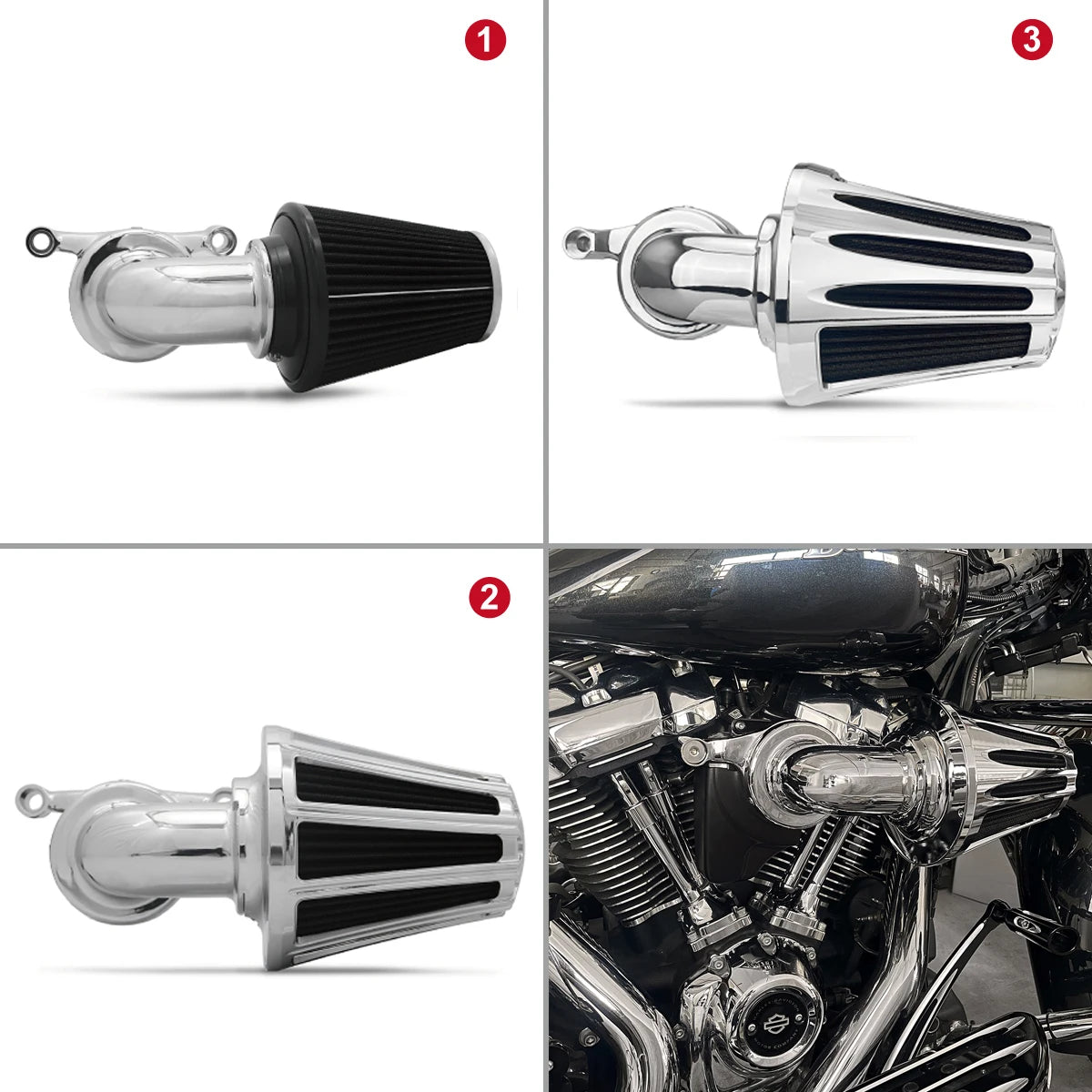 Big Sucker Cone Air Cleaner Filter for Harley Touring FLHX FLHR Electra Glide 2008-2016 Softail Fat Boy Breakout 2016-2017