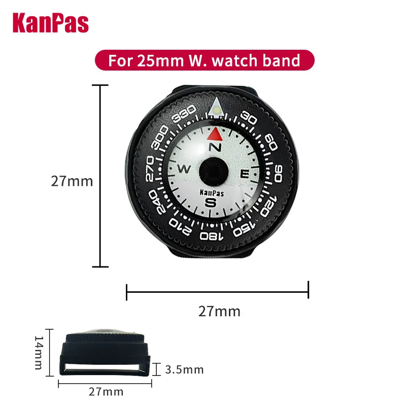 KanPas Mini Button Map Compass with Turnable Bezel/Watchband Compass /Powerful Luminous Compass A-18-LH