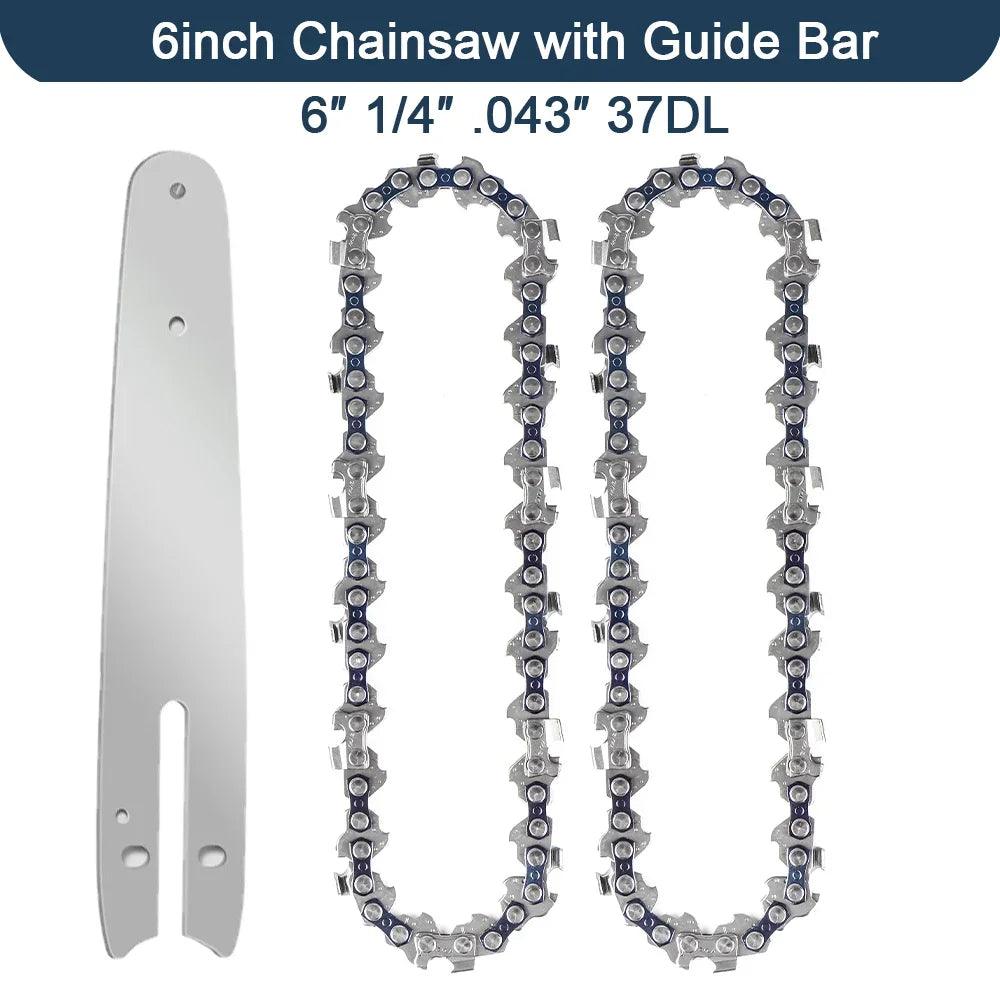 4/6/8 Inch Saw Bar 28/36 Knots Electric Chain Saw Accessories Replacement Chain Guide Mini Steel Chainsaw Garden Cutting Tool