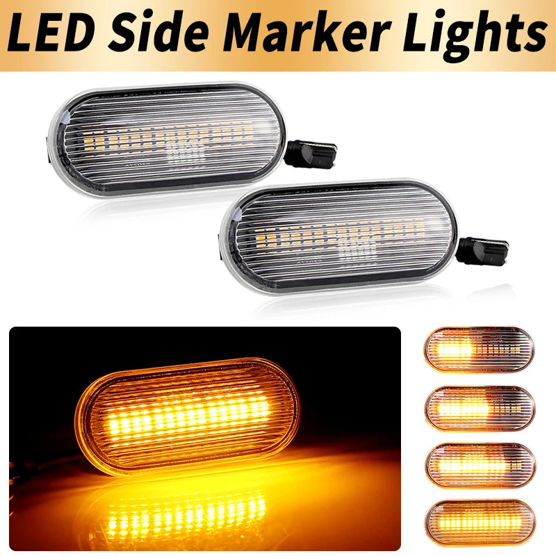 2PCS LED Side Marker Turn Signal Lights Canbus For VW Bora 98-05 Golf 95-05 Lupo 98-05 Passat 96-03 Polo 94-05 Sharan 95-00