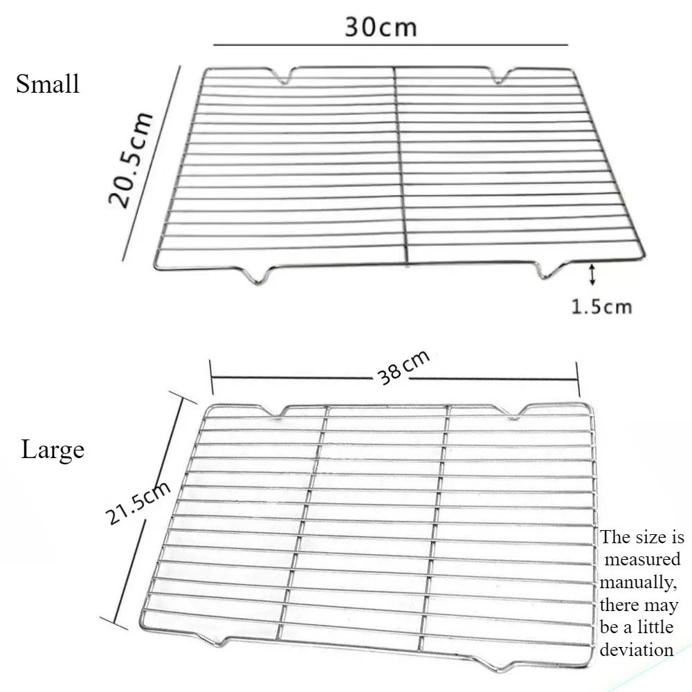 1 Pack Baking Net 304 Stainless Steel Rectangular Cooling Rack Grilling Tools BBQ Grill Accessories Oven Safe Small Grill