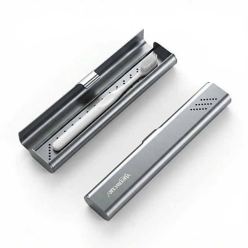 ☪Empty Aluminum Toothbrush Travel Case, Portable Travel Toothbrush Holder, Durable Manual Tooth Brush Box Container