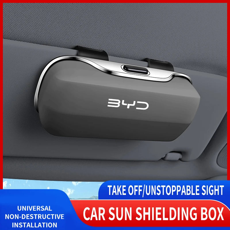 Car Visor Sunglasses Glasses Case Glasses Holder Clip Box For BYD Atto 3 Dolphin Seal Tang Song Yuan Car interior accessories