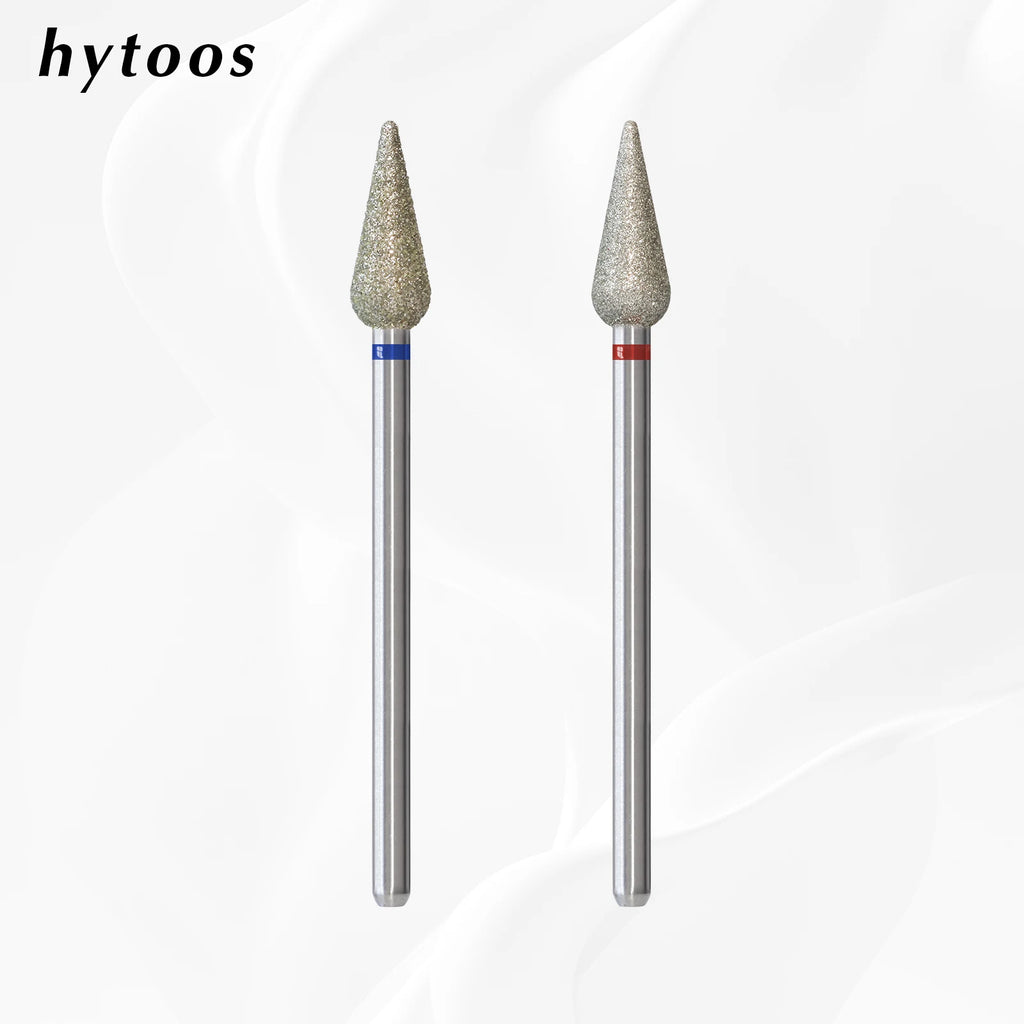 HYTOOS 5mm Long Bud Cuticle Clean Nail Drill Bits Russian Diamond Dead Skin Nail Bit Nail Cleaner Accessories Tool