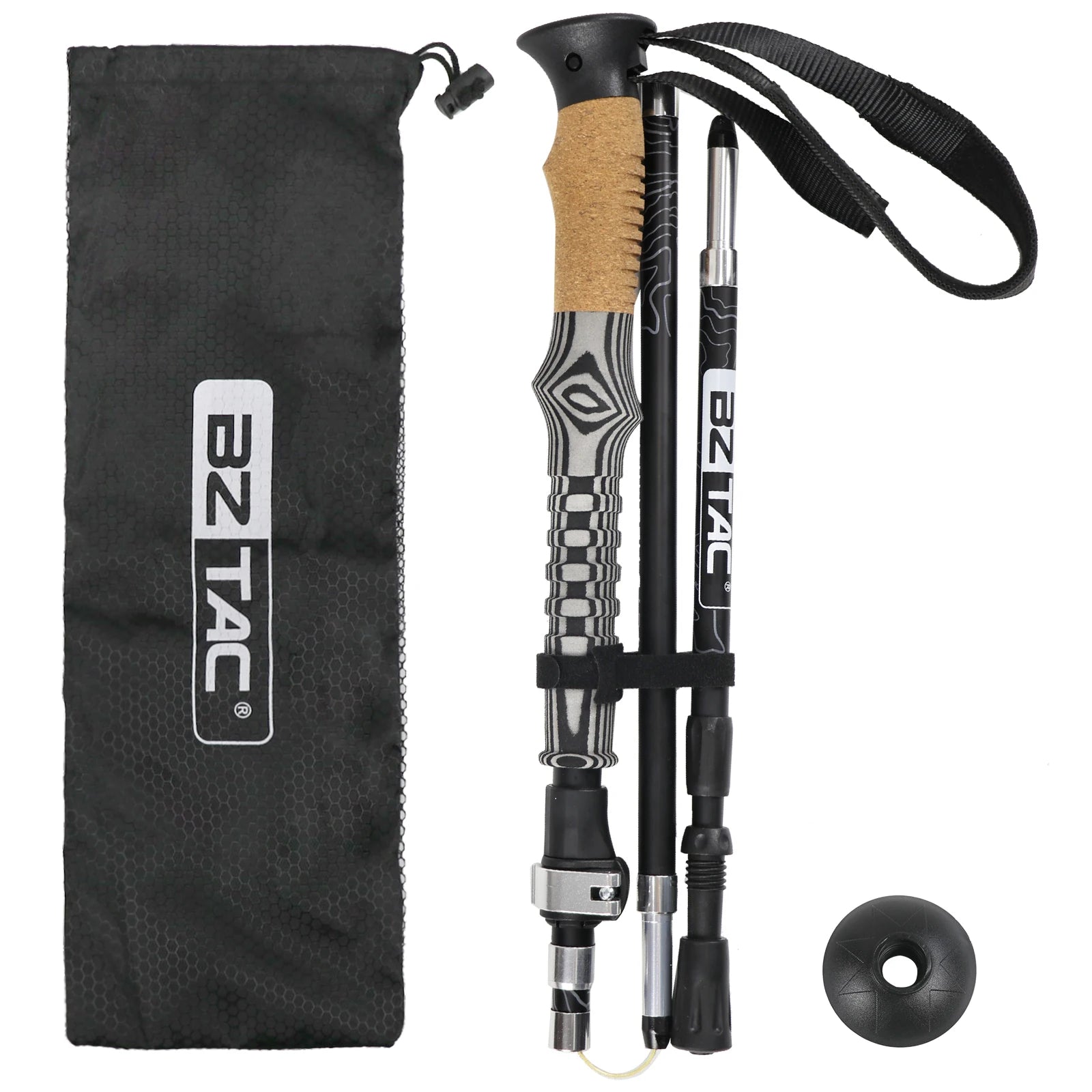 The New Foldable Trekking Pole Is Portable, Easy to Store, Freely Adjustable in Length, Sturdy, Stable, Non-Slip, Shock-Absorbing, and Has Strong Load-Bearing Capacity. It Is a Great Helper for Outdoor Climbing, Hiking, and T