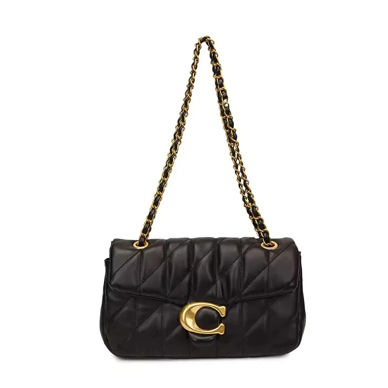 Sac à chaîne à motif diamant de haute qualité, sac messager à bandoulière, petit sac carré