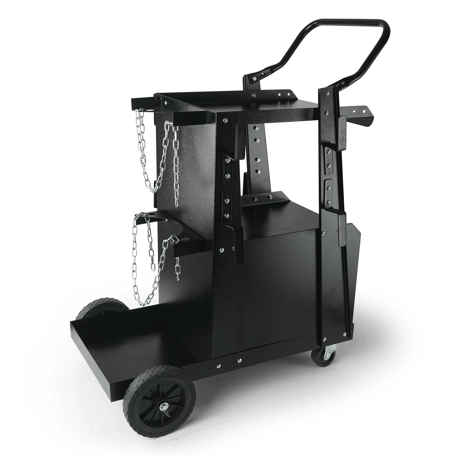 SucceBuy Welding Cart 2-Tier Heavy Duty Welder Cart with 360° Swivel Wheels Tank Storage Cabinet for  ARC Plasma Cutter Machine