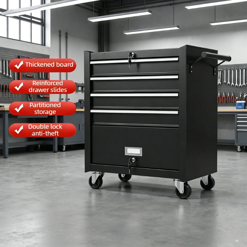 Portable Tool Cabinet Multi Layer Drawer Storage Cart Mobile Silent Wheel Organize Cabinet Auto Repair Workshop Tool Handcart