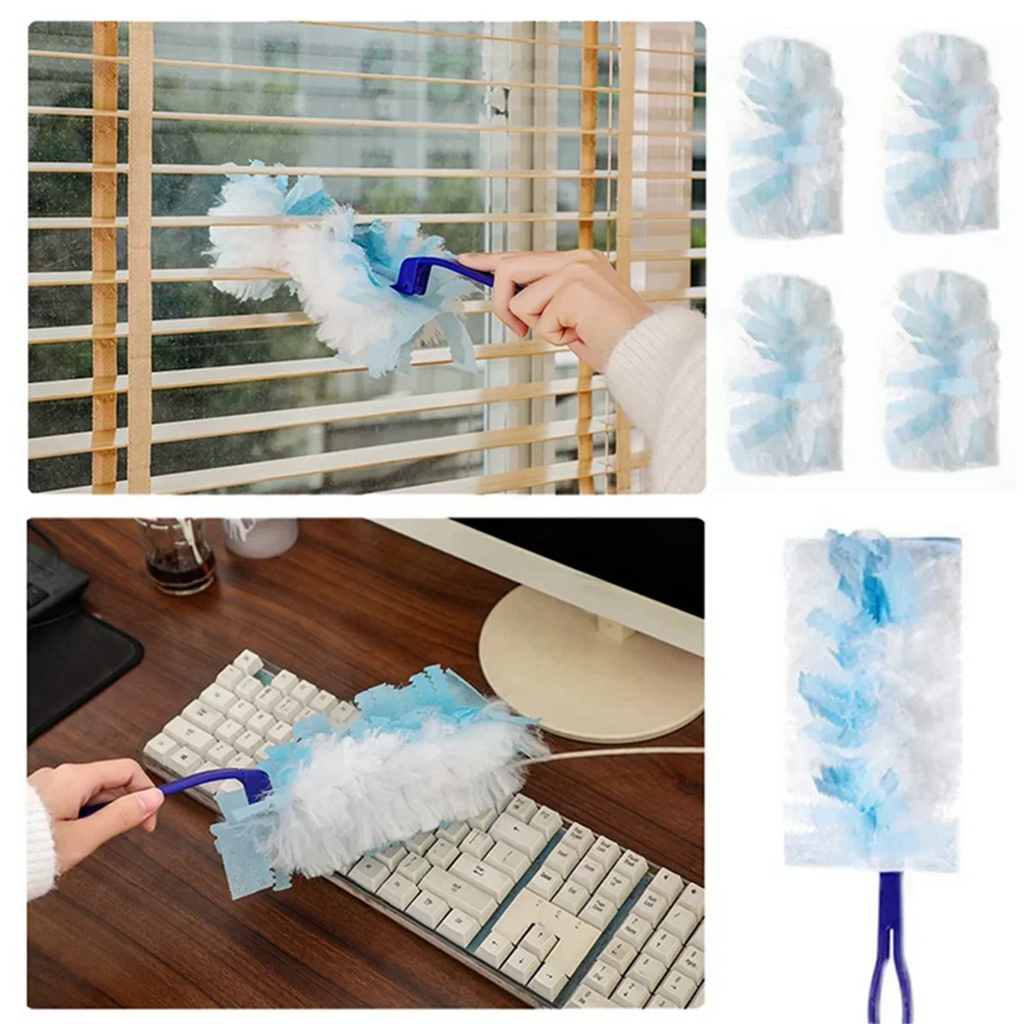 Duster with handle Refills Disposable Duster Refills Compatible for Swiffer Duster Easy To Use Blue  30 Pcs 10pcs