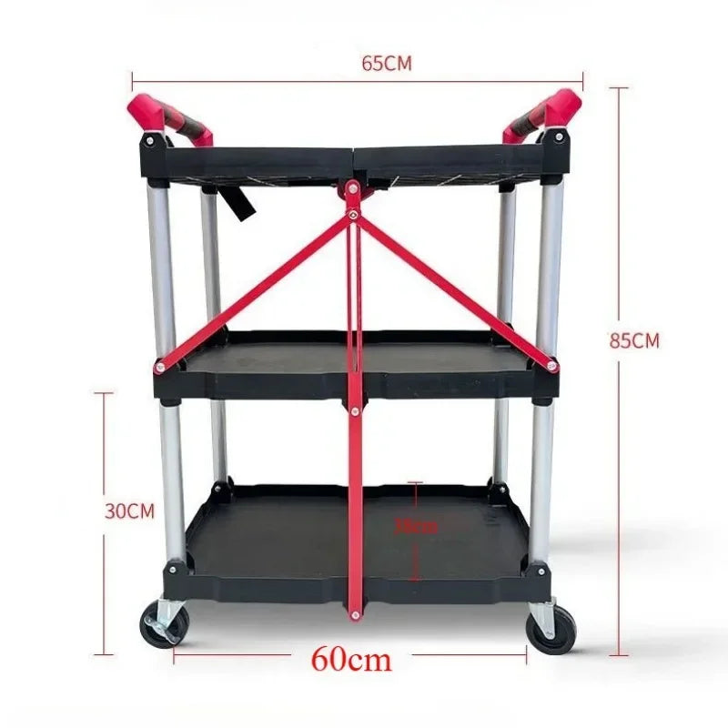 Aluminium Alloy Foldable Tool Storage Cabinet Trolley Wheel Portable Outdoor Non-slip Handle Waterproof Tools Packaging Cabinet