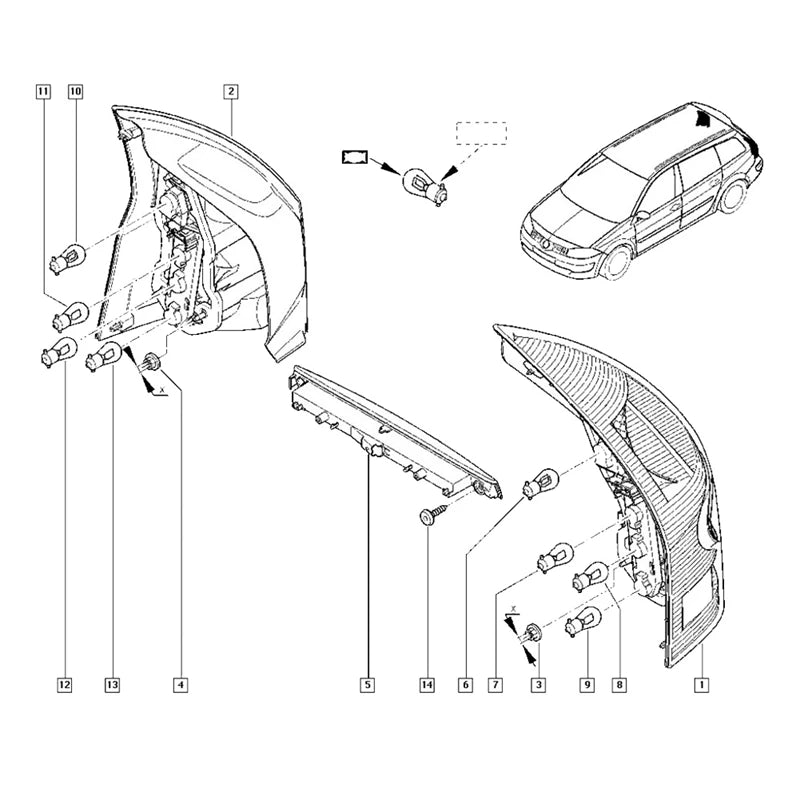 8200175538 Car 3RD Third Brake Light For Renault Megane MK2 MK II 2003-2008 Rear Tail Light LED High Third Stop Lamp Accessories