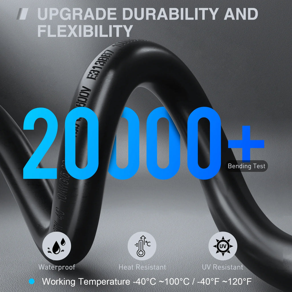 Iron Forge Cable 30 Amp RV Replacement Cord 10/15/25ft - 10/3 RV Extension Cord 10 Foot NEMA TT-30P to Open End 3 Wire - Heavy Duty 10 Gauge STW RV Cord