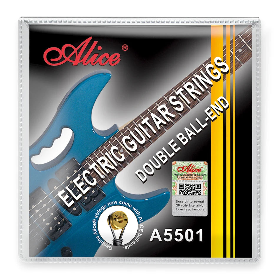 Alice Double Ball-End Electric Guitar Strings Set Nickel Alloy Winding Plated Steel for Headless Electric Guitar 010-045 Light