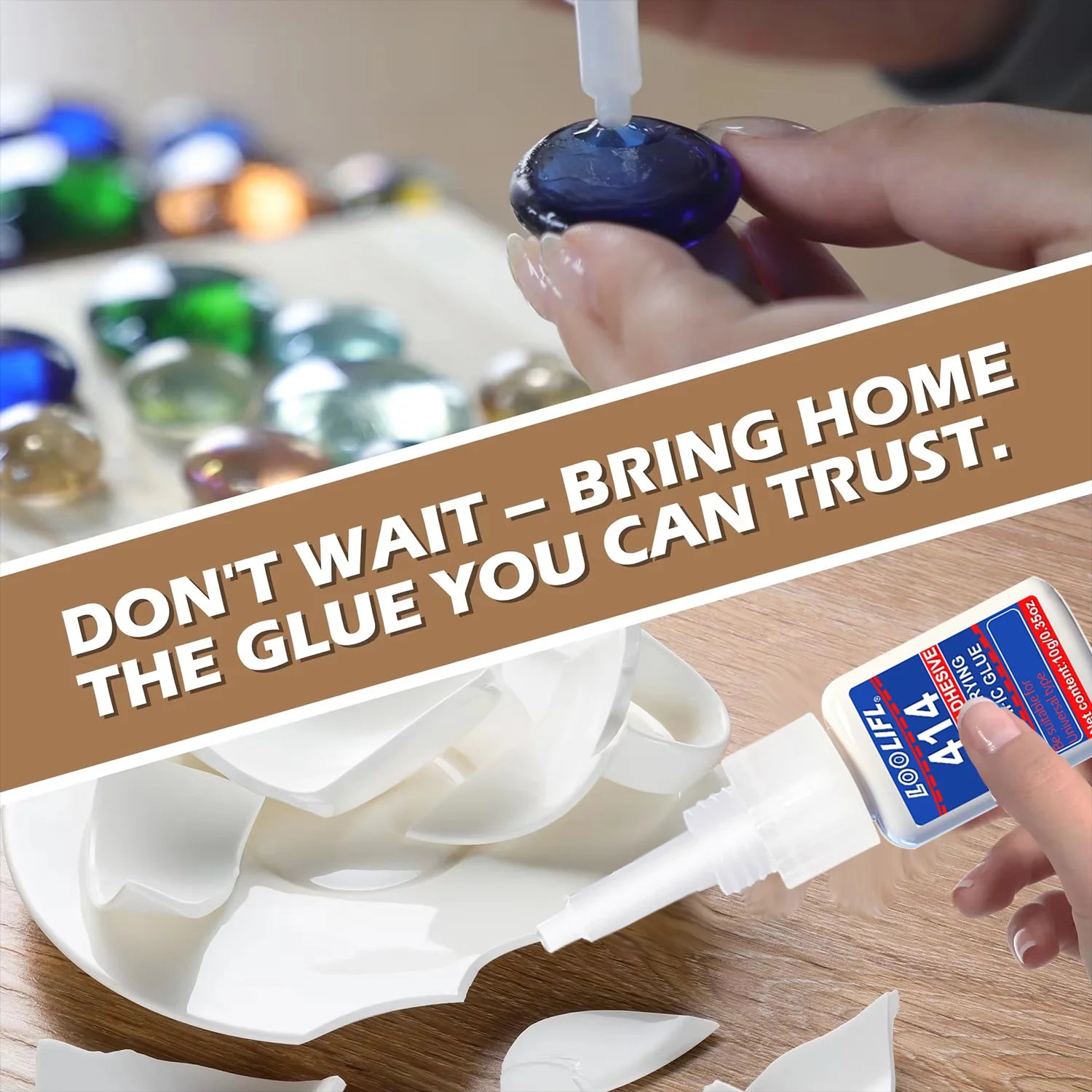 LOOLIFL super cyanoacrylate glue Fast Drying Strong Bonding All Purpose Adhesives for Ceramic Glass Metal Wood DIY Repairs tool