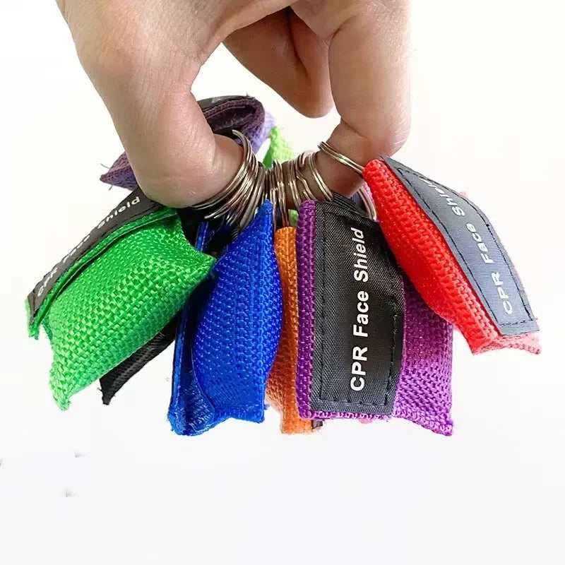 1~10pc Outdoor Rescue Health Care Tools Jetting Resuscitator MaskKey chain First Aid Emergency Face Shield CPR Mask Professional