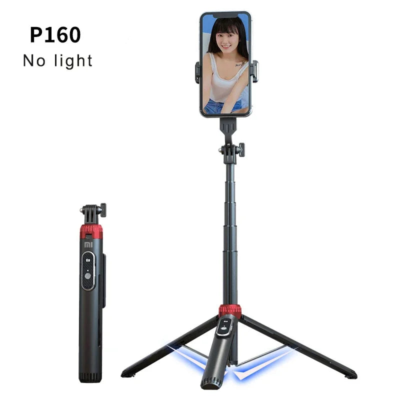 LISCN 160CM Phone Tripod & Selfie Stick Extendable Cell Phone Tripod Stand with Wireless Remote and Phone Holder
