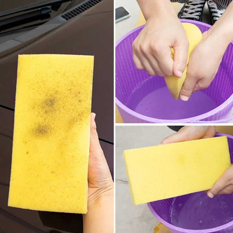 Large Car Wash Sponge Block Car Body Cleaning Stain Removal High Density Wave Pattern Water Absorbent Sponge Car Paint Care Tool