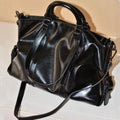Womens Vintage Oil Wax Leather Tote Bag Large Capacity Top Handle Crossbody Handbag