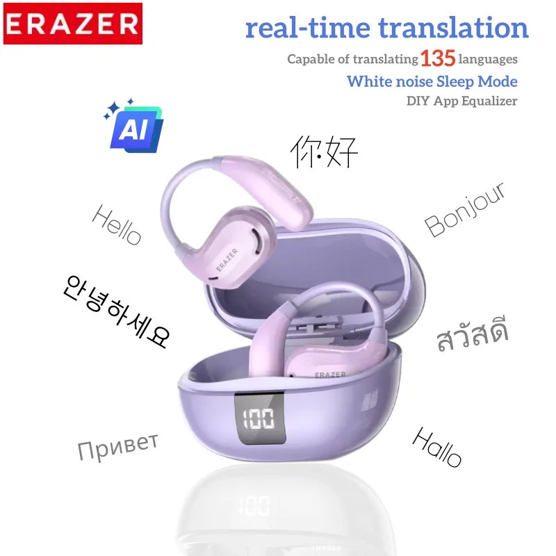 ERAZER XT66PRO Bluetooth 5.4 Earphones sport Headsets games Earbuds Wireless Headphones LED Display Long Standby Touch Earbuds