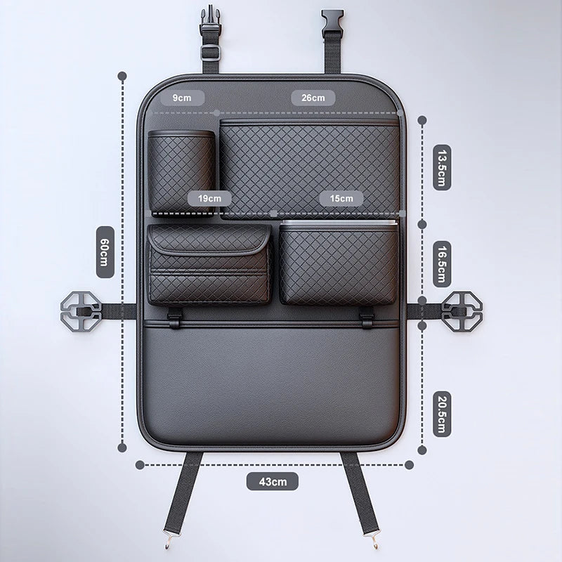 1/2pcs Car Seat Back Organizer High-Capacity Multi-Pocket Backseat Storage Bag Wear-Resistant Anti Kick Mat
