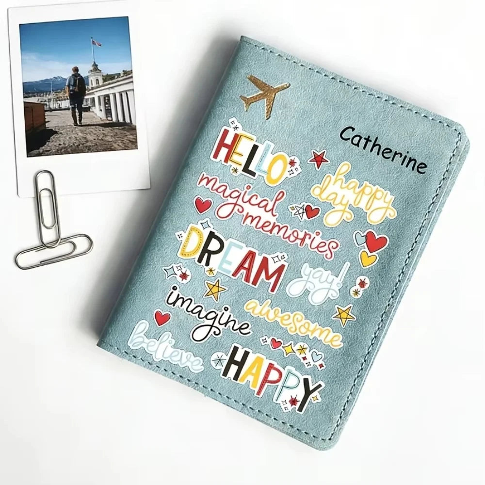 Custom Letter Name Passport Holder Lightweight Travel Wallet Unisex Fashion Document Case Ideal Travel Gift