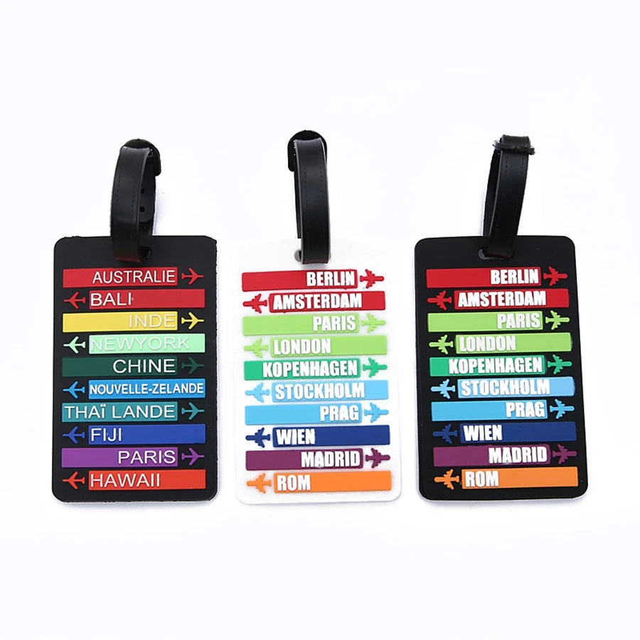 1PCS Creative Letter Black and White Luggage Tag Hanger Boarding Hanging Tag Ring Check in Trolley Box  Label Hanging Tag