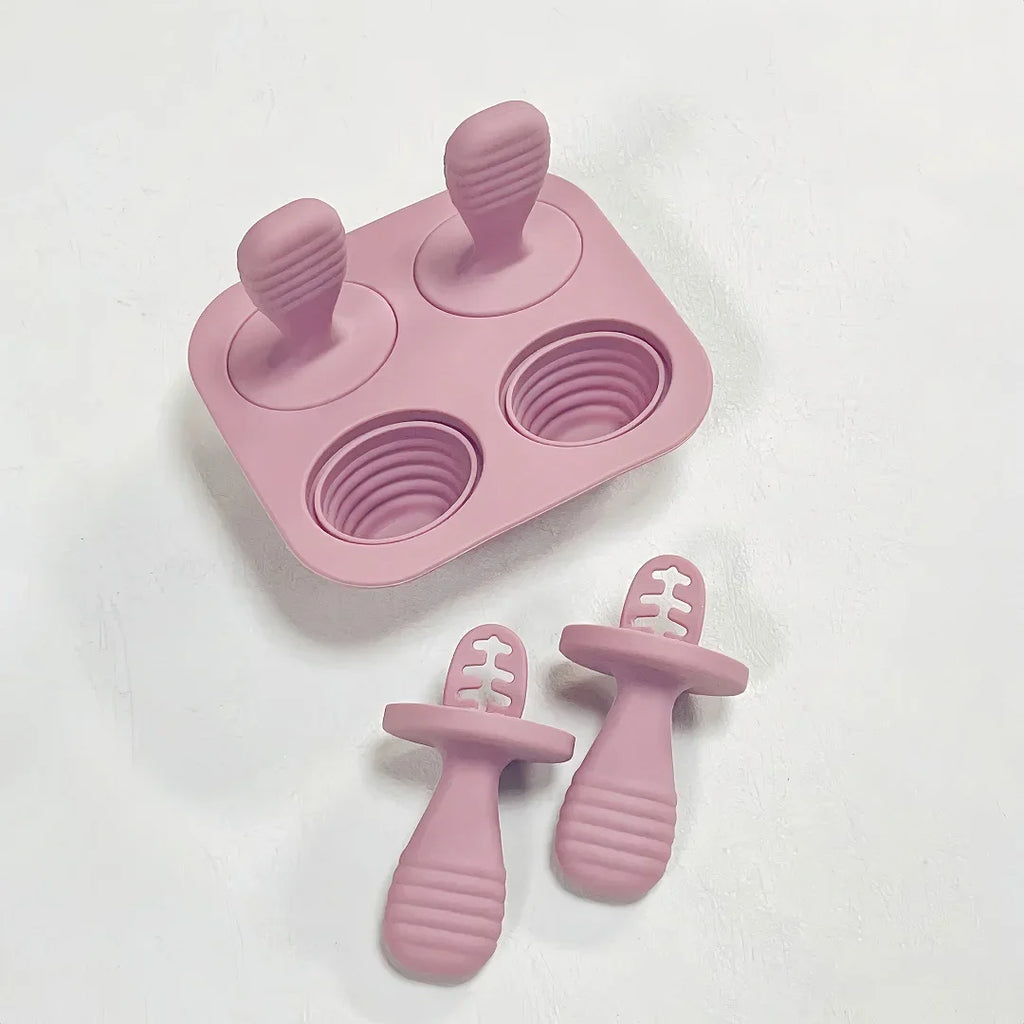 Baby Silicone Ice Cream Mold, Reusable Non-Toxic Ice Cube Tray for Homemade Frozen Treats, Breast Milk Storage, Kitchen