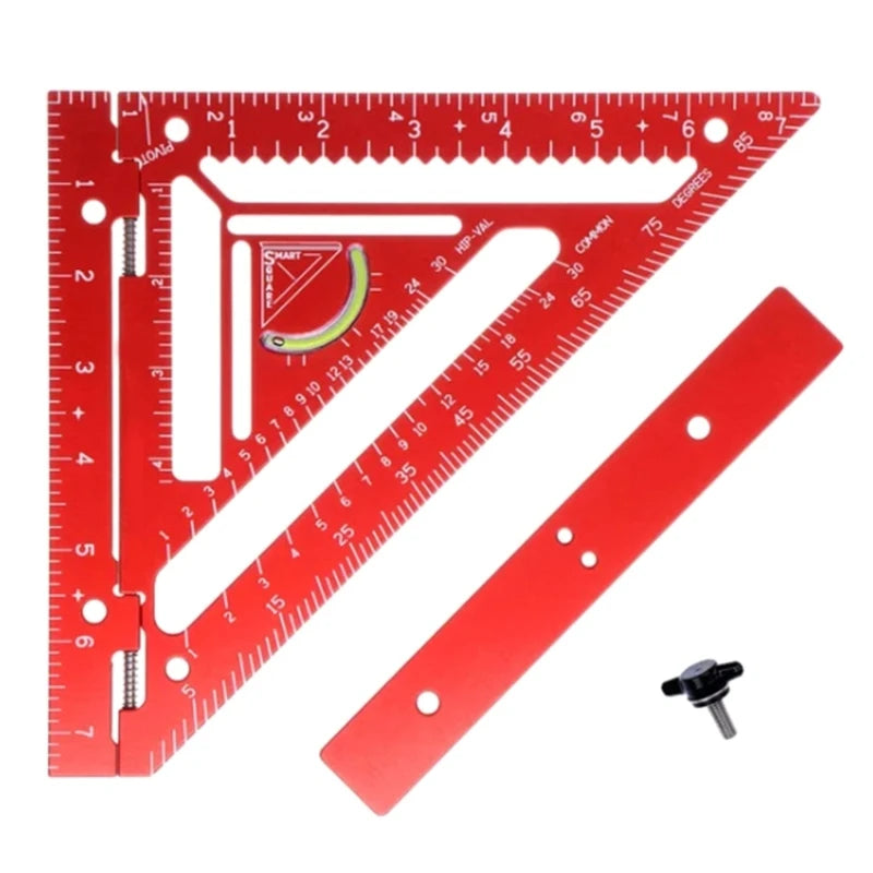 Woodworking Square Protractor Aluminum Miters Triangles Ruler Layout Measuring