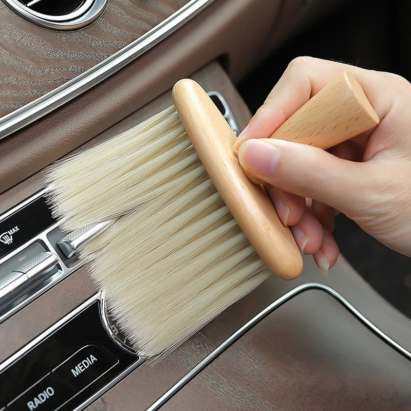 Wooden Soft Brush Keyboard cleaning kit Multifunctional cleaning brushes Car interior cleaning tools Crevice dust removal brush