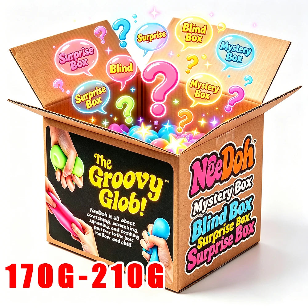 New Schylling NeeDoh Blind Box Jellyfish & Cube Squish Stress Relief Sensory Fidget Toy, Stress Relief Squeeze Toy Mystery Box