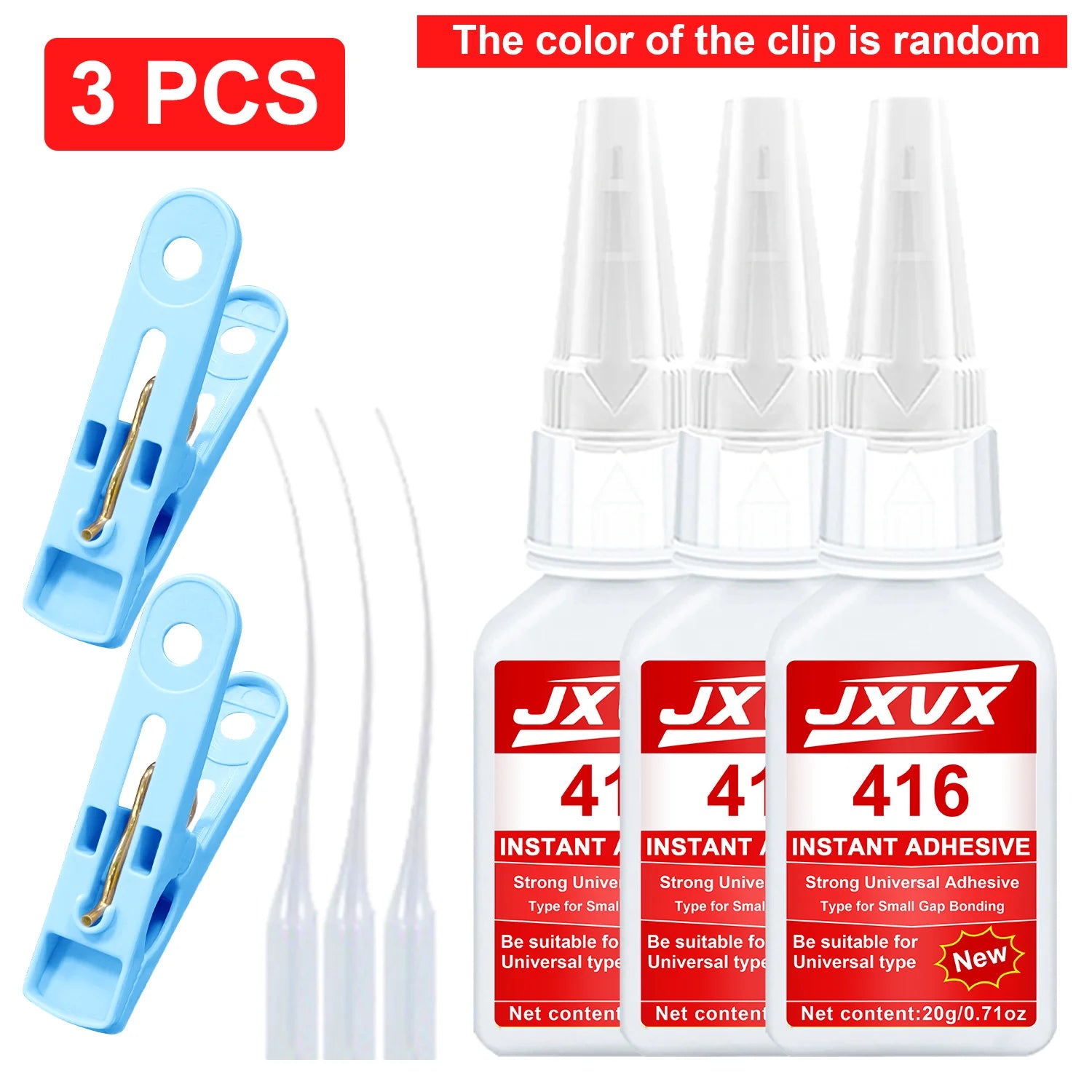 Quick-Drying Industrial 416 Super Glue, Newly Formulated with Cyanacrylate Activator Adhesive,Fast Drying Odorless Long Lasting Bonding,Home & Office Adhesive,With Clip Tool