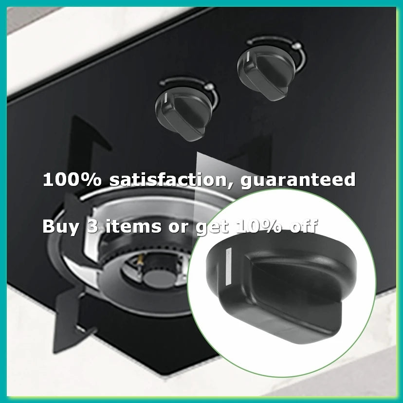 9Pack X(6 PCS Kitchen Black Plastic Gas Stove Cooker Control Knobs)