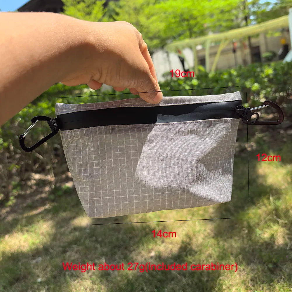 16g Lightweight Waterproof EDC Pouch for Outdoor Hiking Camping with Zipper and Passport Storage
