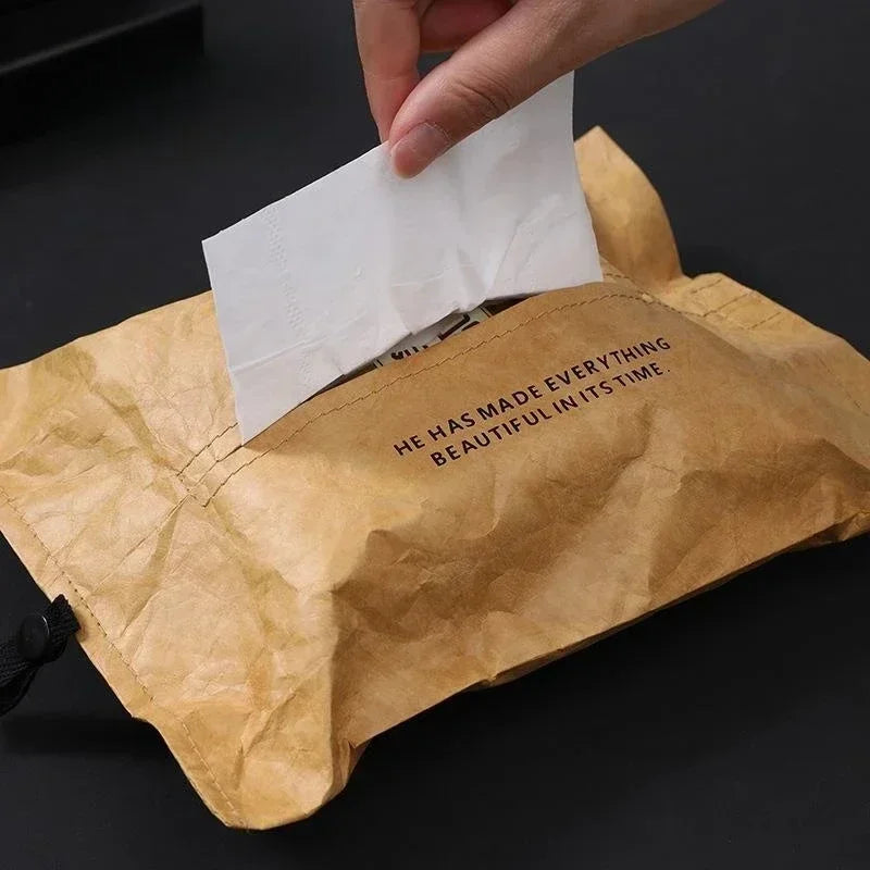 2026 Creative Tissue Box Car Tissue Holder Tissue Cover Box Textiles Cloth Storage Bag for Home and Car Use Car Accessories