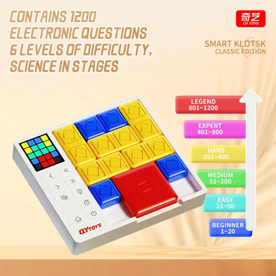 QiYI Smart Klotsk Puzzle Electronic Toys Logic Brains Teaser Huarong Road Board Game Early  Enlightening Toys Children Gift